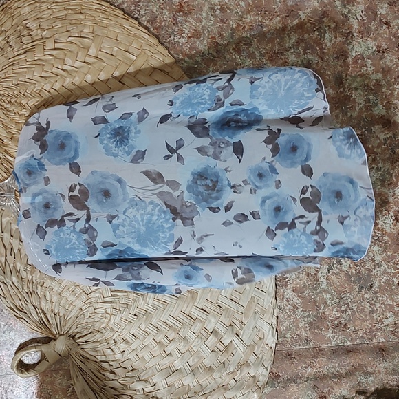 Minimi Sheer Hi-low pink and blue Kimono - Picture 2 of 4